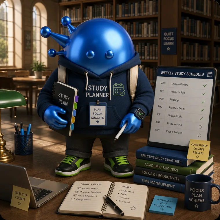 Study Planner Mind organizing a weekly study schedule